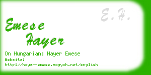 emese hayer business card